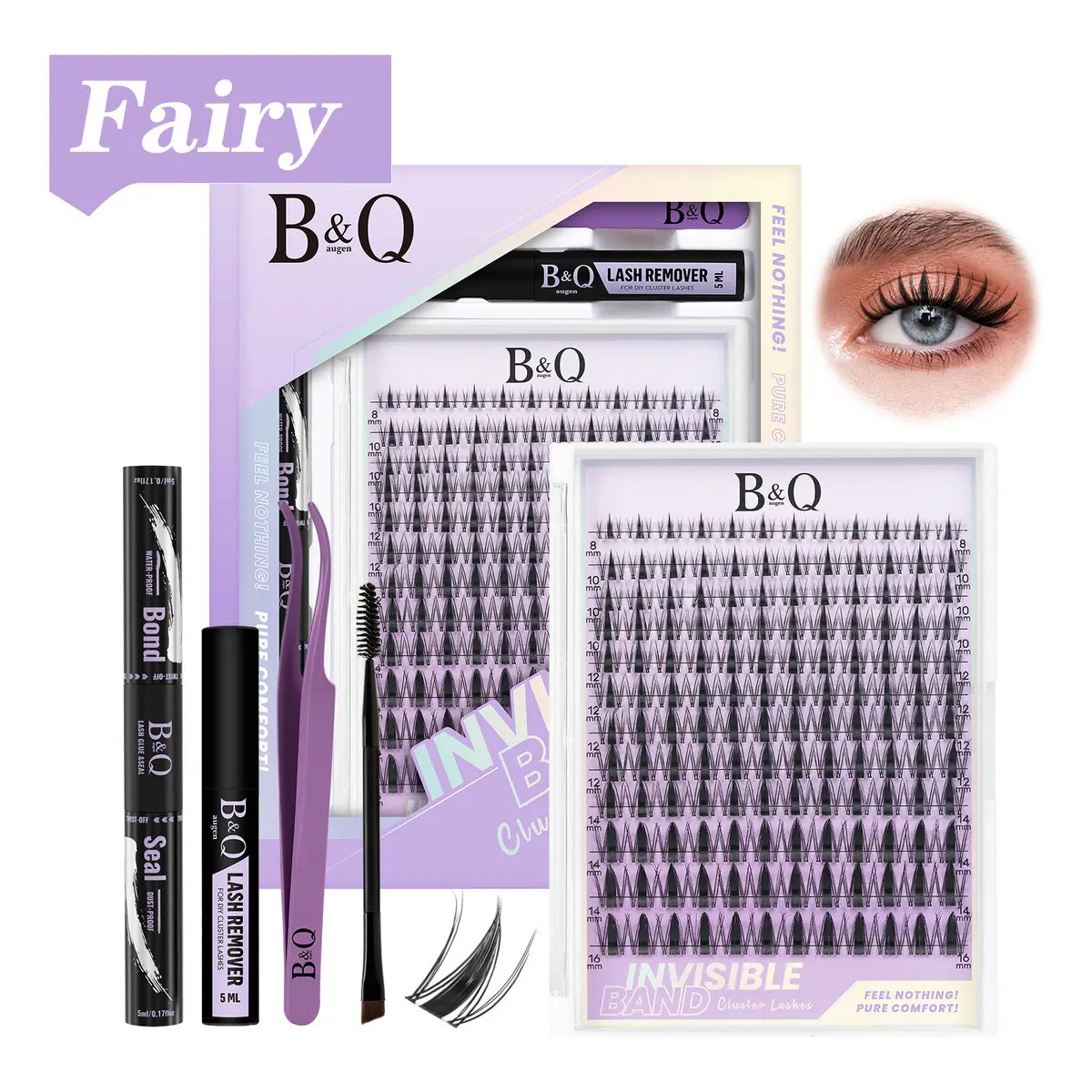 Kit Extensão de Cílios B&Qaugen Fairy Mink