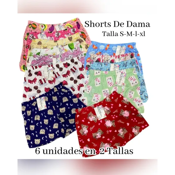 Media Docena De Shorts De Dama Pijama (6 Unidades)