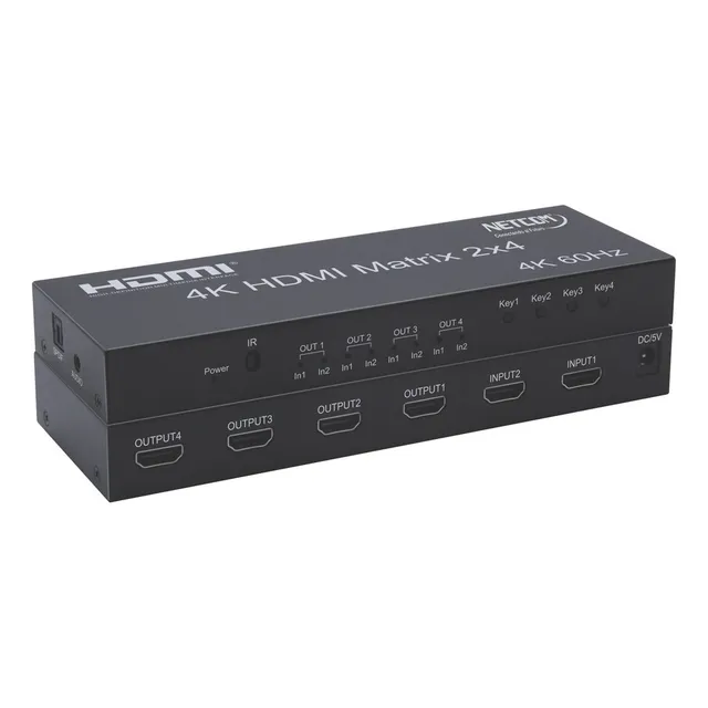 Matrix Hdmi 2x4 Puertos 2.0 4k 60hz Splitter Switch Hdmi Hdr