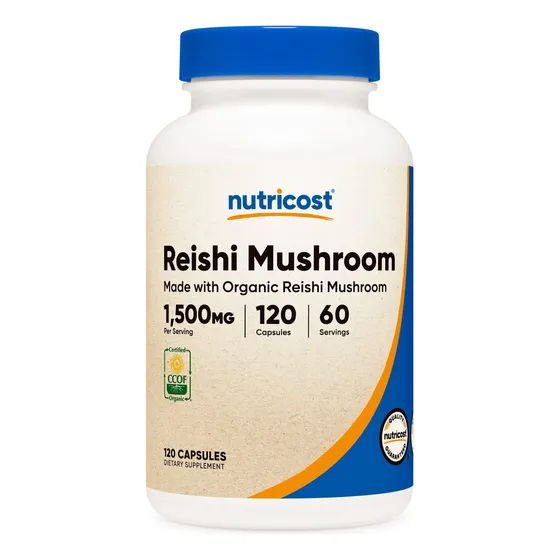 Suplemento Nutricost, Cápsulas De Hongos Reishi, 1500 Mg, 12