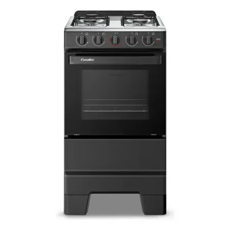 Fogão a Gás Mesa Inox e Forno 50L Limpa Fácil Esmaltec IDEAL POP F4ISP Cor Preto 4 bocas
