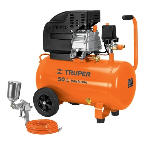 Compresor De Aire 50 L Truper Comp-kit50 +manguera+pistola Color Naranja Fase eléctrica Monofásica Frecuencia 60 Hz