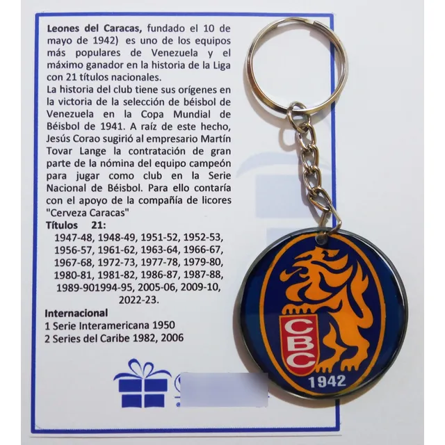 Leones Del Caracas. Llaveros En Resina Epóxica
