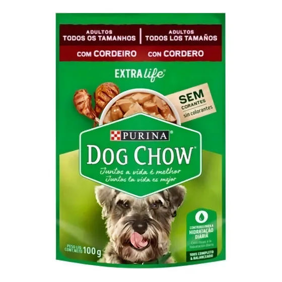 Alimento Dog Chow Salud Visible Sin Colorantes para perro adulto todos los tamaños sabor cordero de 100 g