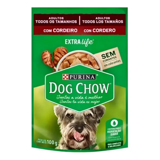 Alimento Dog Chow Salud Visible Sin Colorantes para perro adulto todos los tamaños sabor cordero de 100 g