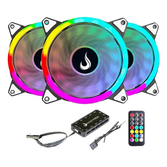 Kit 3 Fans Gamer | Rise Mode | Energy Argb | 120mm