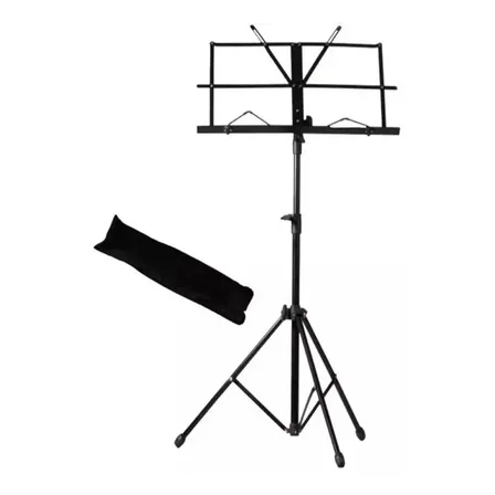 Estante Partitura Suporte Pedestal Cavalete Bolsa Ferro Preto