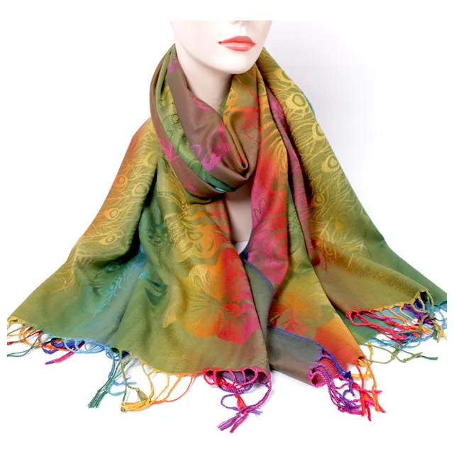 Pashmina 100% Original India Colorida - Qr!
