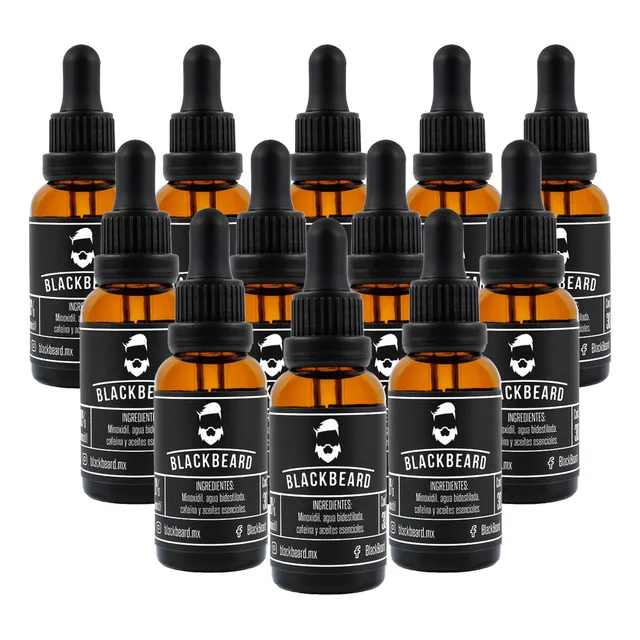 Minoxidil Al 10% Blackbeard Con Cafeina 12 Piezas