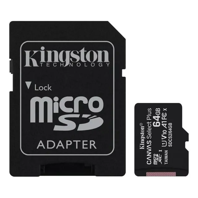 Memoria Micro Sd 64gb Kingston 100 Mb/s Clase 10 Canvas Plus