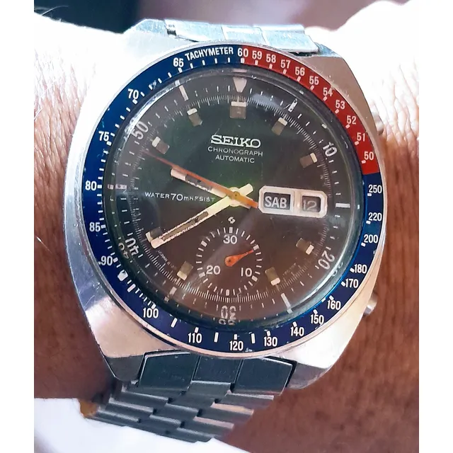 Reloj Seiko Automático Chronograph Pogue Pepsi Vintage 70s