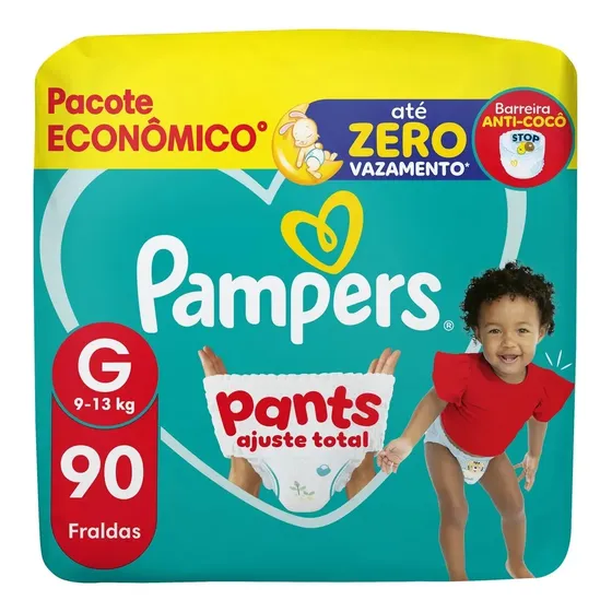 Fralda Pampers Pants Ajuste Total G, 90 unidades