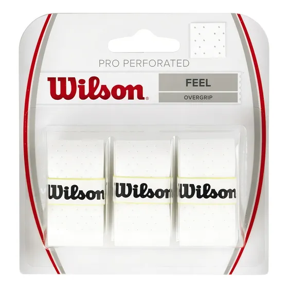 Pack X3 Pro Overgrip Wilson Blanco Perforado Tenis/padel