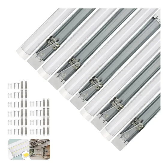 40w Lámpara 1.2m Tubo Led Regleta Luz Blanca Fría 6500k 10pz Blanco