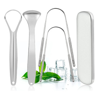 Raspador De Lengua Limpia Lenguas Con Estuche Metal De Viaje Raspador De Lengua Limpia Lenguas Con Estuche Metal De Viaje