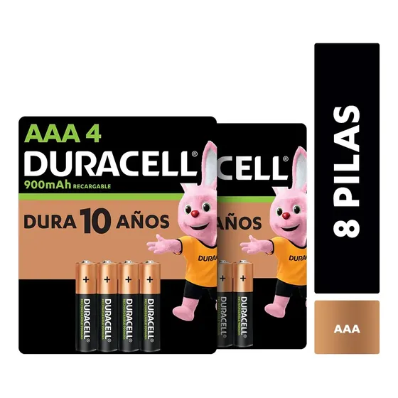 Pack 8 Pilas Recargables Duracell Tamaño Aaa 850 Mah | Cuotas sin interés