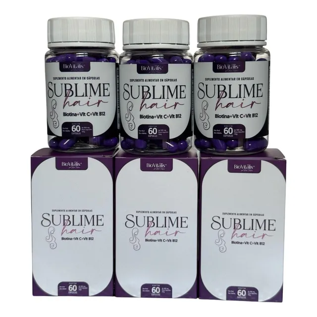 3 Potes Sublime Hair Vitamina Capilar Com Nota Fiscal