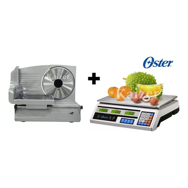 Combo Rebanadora Charcutera + Balanza Digital 40kg Oster
