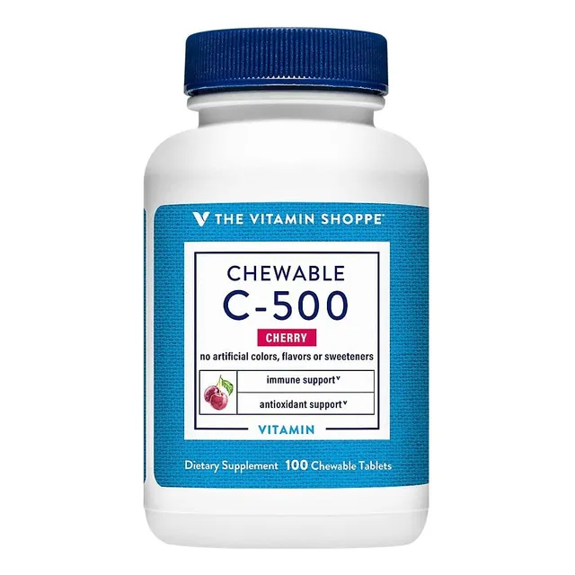 Vitamina C 500 Mg The Vitamin Shoppe 100 Masticables Cereza