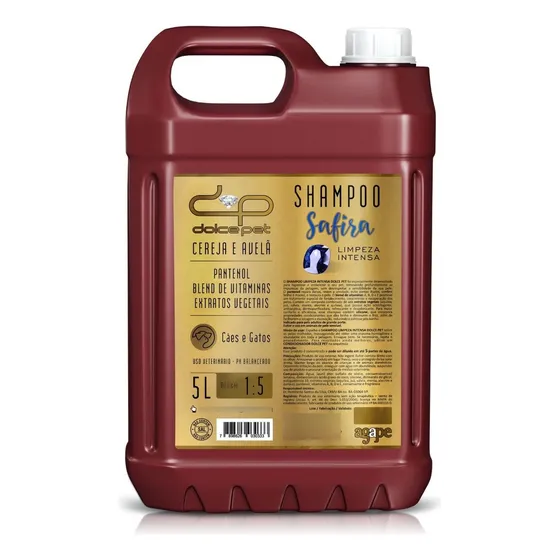 Shampoo Limpeza Intensa Cereja Avelã Dolce Pet Cães 1:5 - 5l