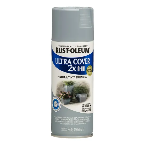 Pintura Aerosol Ultra Cover Colores 340 mL Rust-Oleum Color Gris Invierno Brillante