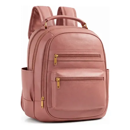 Mochila Bolsa Feminina Grande Couro Trabalho Escola Exclusiv Rosa