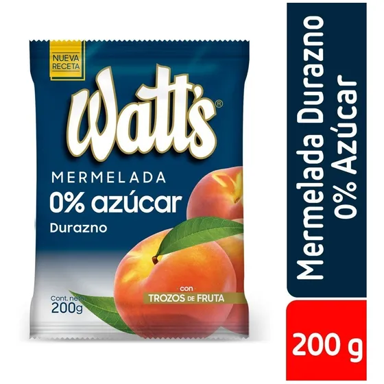 Mermelada Durazno 0% Azúcar Watt's 200g