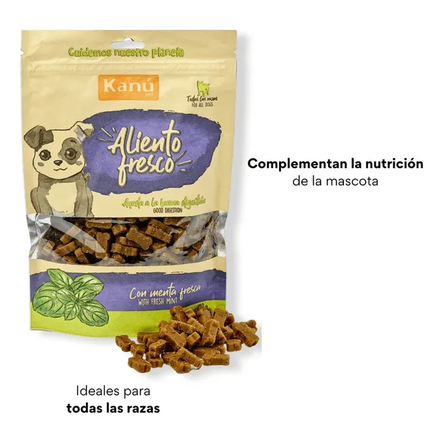 Snack Galletas Premio Para Perros Aliento Fresco Menta