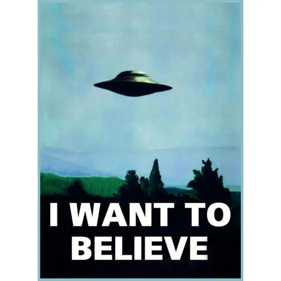 Cuadro De 33x48 I Want To Believe Con Bastidor De Madera.