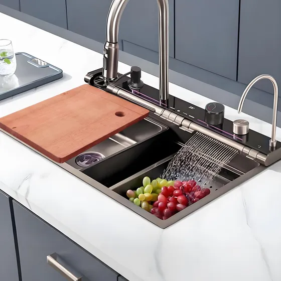 Cuba Gourmet Cozinha Inteligente Premium Cor Cinzenta 75x46x22 Com Escorredor E Lavador De Copos