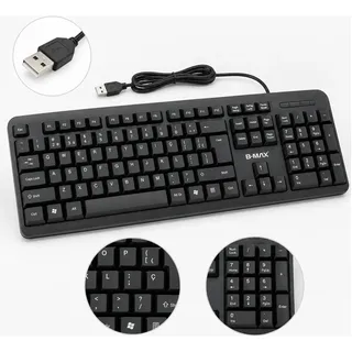 Teclado USB Com Fio B-Max BM-T02 ABNT2 Silencioso Ergonômico Preto