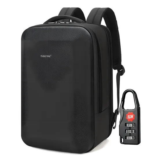 Mochila Hombre Tigernu T-b9152a Laptop Antirrobo Viajera Color Negro Diseño de la tela Negro