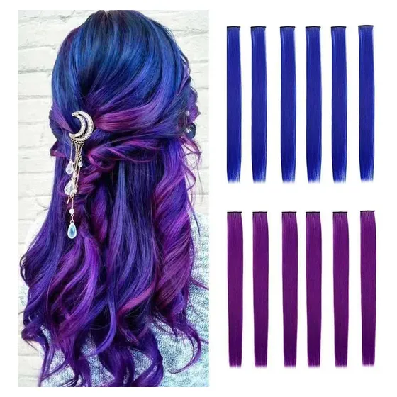 Coloreado Clip En Extensiones De Pelo,21' Colorful Z4gyg