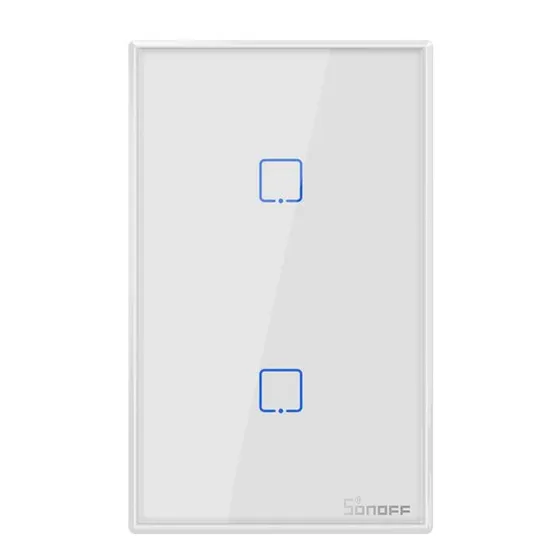 Sonoff T2 2 Canales Rf Wifi Tecla Pared Touch Wifi Domotica Color Blanco Corriente nominal 0 A Voltaje nominal 0V