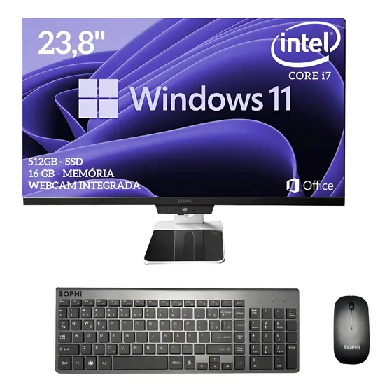 Computador All In One I7 16gb Completo Win11 127/220v Ssd512