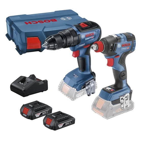 Combo Rotomartillo Gsb 18v-50+llave Impacto Gdx 18v-20 Bosch 2 Bat Y Maletín