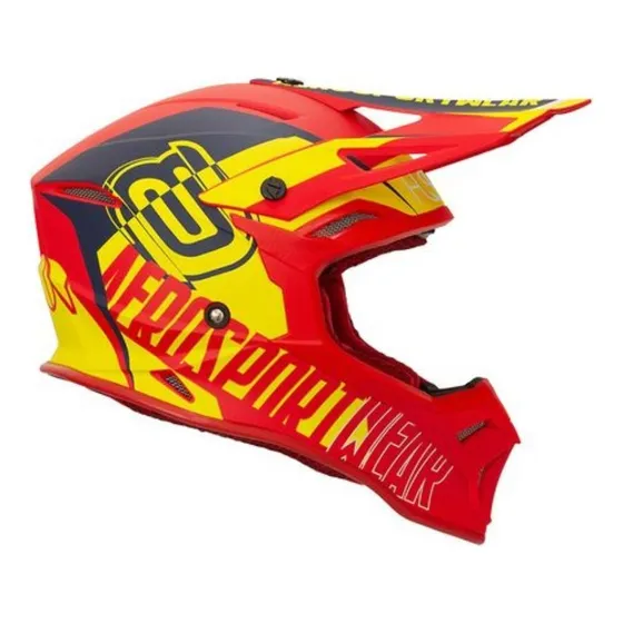 Capacete Asw Fusion 2.0 Dash Off Road Vermelho Amarelo Fluo