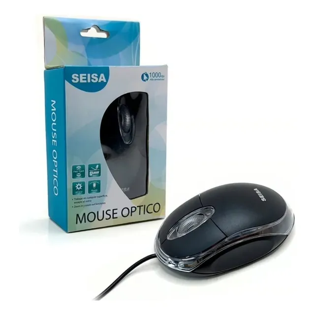 Mouse Optico Seisa Con Luz Usb 1000dpi Nuevo En Lince