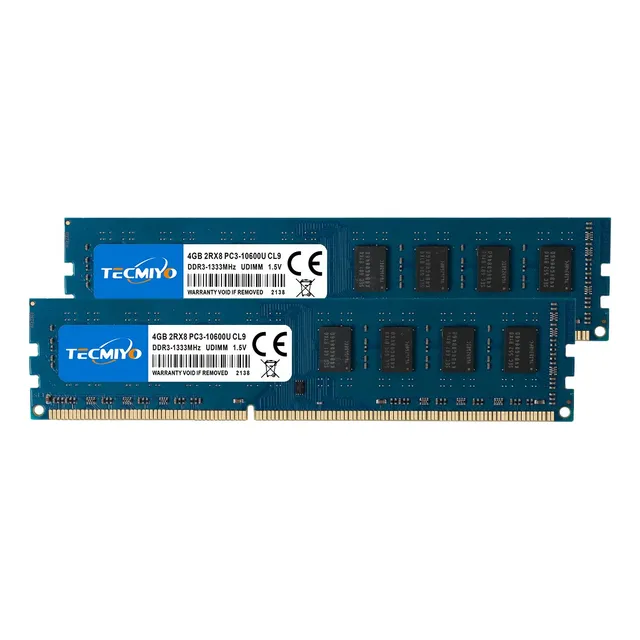 Memoria Ram Tecmiyo 8gb (2x4gb) Ddr3 1333mhz Udimm Desktop