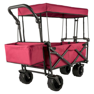 Carrito Plegable De Jardín Mandado Con Techo Color Rojo Carrito Plegable De Jardín Mandado Con Techo Color Rojo