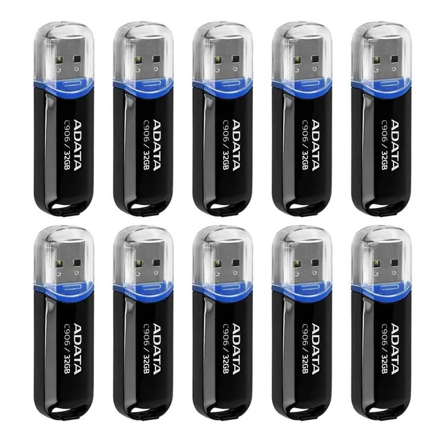 Kit 20 Memoria Usb 32gb Adata C906 2.0 Negro Liso