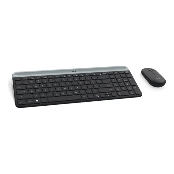 Kit de teclado y mouse inalámbrico Logitech MK470 Español de color negro