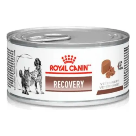 Ração Úmida Royal Canin Lata Veterinary Diet Recovery para Cães e Gatos em Recuperação 195g