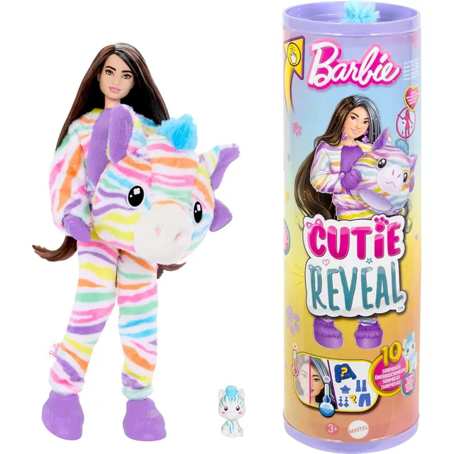 Muñeca Barbie Cutie Reveal Disfraz Unicornio Y 10 Sopresas