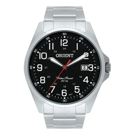 Relógio De Pulso Orient Mbss1171 Com Corria De Aço Fondo Preto