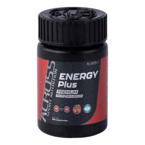 Suplemento Energizante Energy Plus Across 100 Comprimidos Cafeína 50mg Sin Sabor