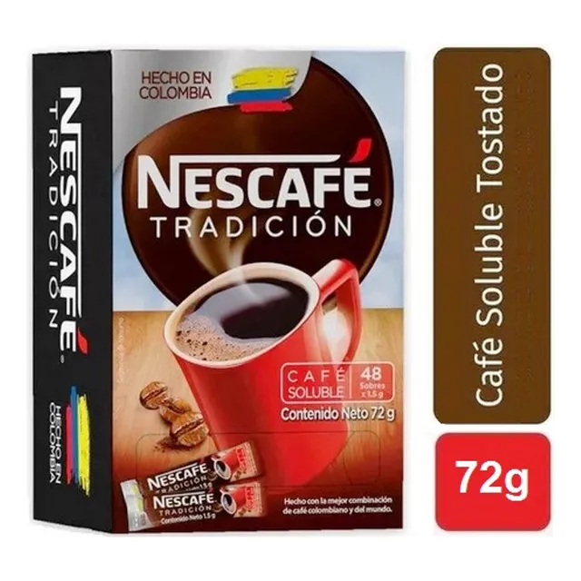 Nescafé Instantaneo Tradición 48 Sobres Cafe Colombiano