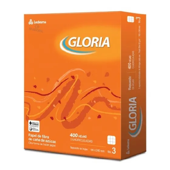 Repuesto De Hojas Gloria 65 Gramos Numero 3 X 400 Hojas
