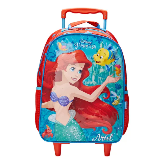 Mochila De Rodinhas Pequena Sereia Ariel Xeryus