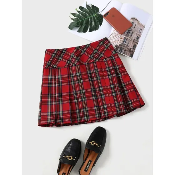 Falda A Cuadros, Plises Anchos. Cosplay, Aesthetic, Anime